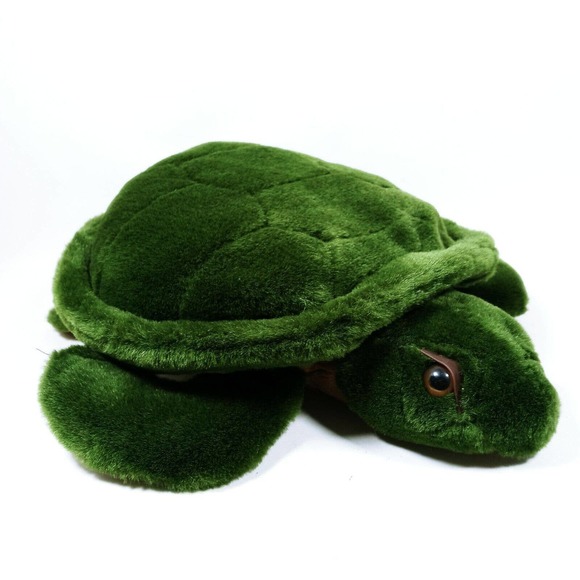 JLI Green Plush TURTLE 1994 Cute 13" Realistic Stuffed Animal - Picture 4 of 6